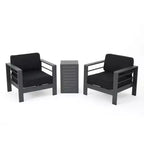 Christopher Knight Home Crested Bay Set Salotto da Esterno in Alluminio 3 Pezzi con Tavolino a C