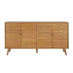 Buffet Christopher Knight Home Vilmar avec motif ondulé moderne et deux étagères réglables
