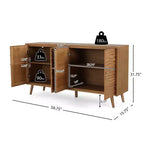 Buffet Christopher Knight Home Vilmar avec motif ondulé moderne et deux étagères réglables