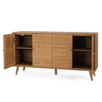 Buffet Christopher Knight Home Vilmar avec motif ondulé moderne et deux étagères réglables