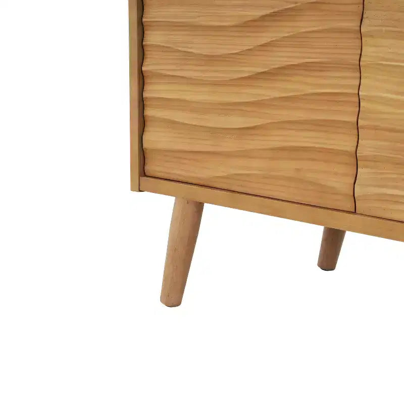 Buffet Christopher Knight Home Vilmar avec motif ondulé moderne et deux étagères réglables