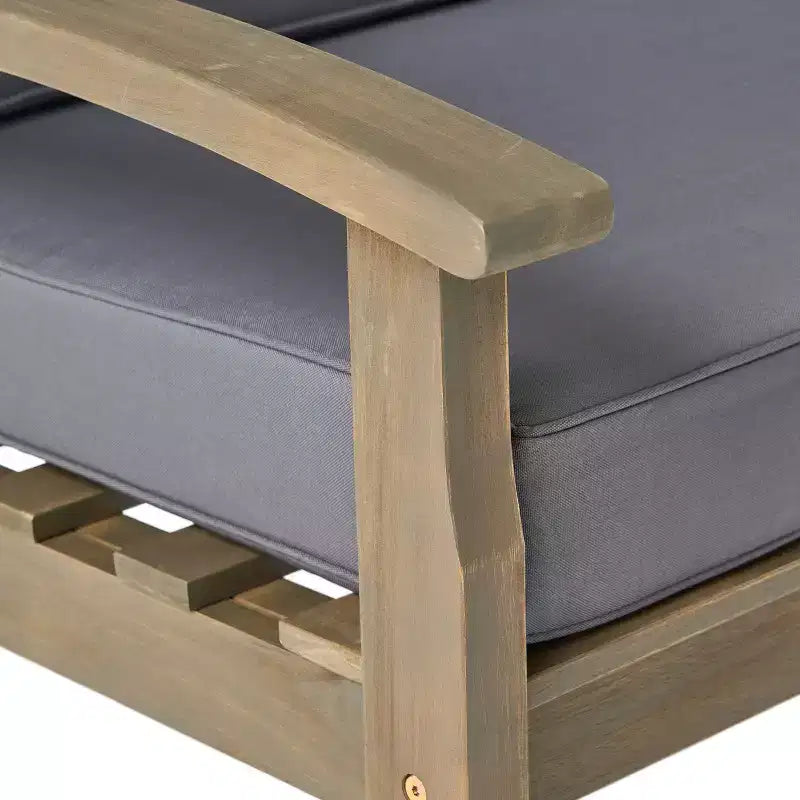 GDFStudio Keanu Set da Esterno Divanetto e Tavolino da Caffè in Legno di Acacia con Cuscini