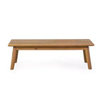 Set Divanetto e Tavolino da Caffè da Esterno GDFStudio Aggie in Legno di Acacia con Cuscini, Teak/Bianco