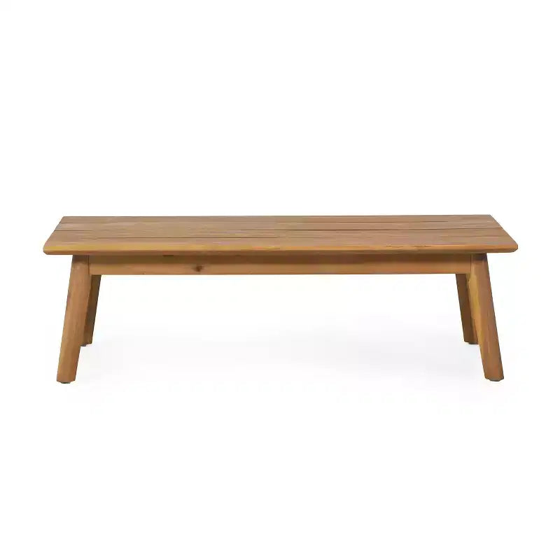 Set Divanetto e Tavolino da Caffè da Esterno GDFStudio Aggie in Legno di Acacia con Cuscini, Teak/Bianco