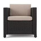 Christopher Knight Home Puerta, set da 4 mobili da esterno in vimini con cuscini per conversazione