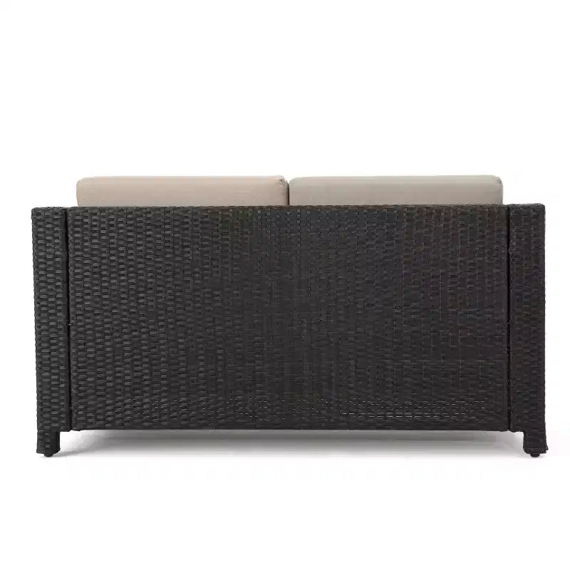 Christopher Knight Home Puerta, set da 4 mobili da esterno in vimini con cuscini per conversazione