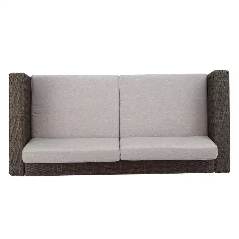Christopher Knight Home Puerta, set da 4 mobili da esterno in vimini con cuscini per conversazione