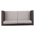 Christopher Knight Home Puerta, set da 4 mobili da esterno in vimini con cuscini per conversazione