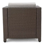 Christopher Knight Home Puerta, set da 4 mobili da esterno in vimini con cuscini per conversazione