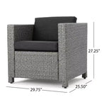 Christopher Knight Home Puerta, set da 4 mobili da esterno in vimini con cuscini per conversazione