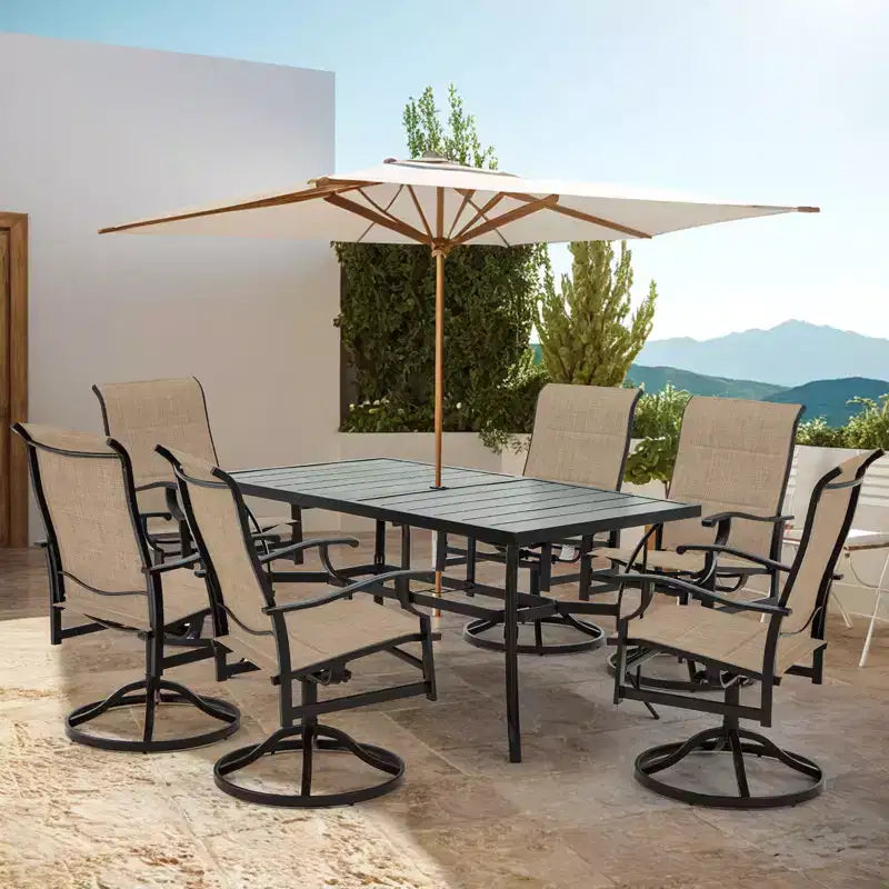 Set da pranzo rettangolare da esterno EROMMY per 6 persone