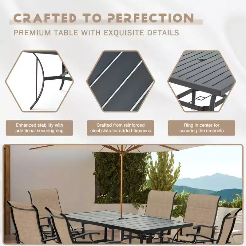Set da pranzo rettangolare da esterno EROMMY per 6 persone