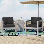 Christopher Knight Home Aviara Set da conversazione da esterno a 3 pezzi in alluminio con tavolino a C