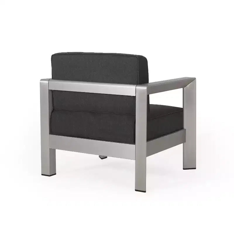 Christopher Knight Home Aviara Set da conversazione da esterno a 3 pezzi in alluminio con tavolino a C