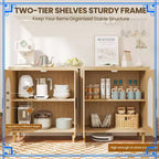 Credenza a buffet in rattan con contenitore, console d'accento da 30,51", ripiani regolabili, madia compatta per ingresso, sala da pranzo e cucina