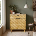 Madia da buffet Art Leon Wavy Carving con cassetti contenitori