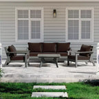 WestinTrends Avalon Salon de Jardin Modulable 6 Pièces, Gris/Marron