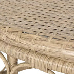 Set divanetto e tavolino da caffè da esterno in vimini GDFStudio Colmar con cuscini, marrone chiaro/beige