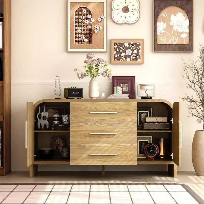 Famapy Meuble de rangement scandinave - Buffet commode - Idéal pour le salon, la chambre à coucher, la salle à manger et l'entrée