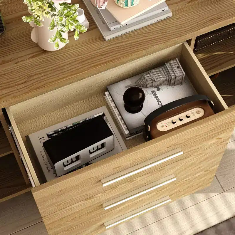 Famapy Meuble de rangement scandinave - Buffet commode - Idéal pour le salon, la chambre à coucher, la salle à manger et l'entrée