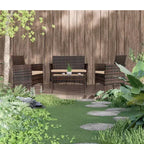Karl Home Set da conversazione da esterno a 4 pezzi in vimini con cuscini beige