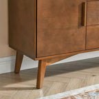 GDFStudio Sigrid Madia in legno, moderna di metà secolo, 120 cm, con 2 ante e 3 cassetti