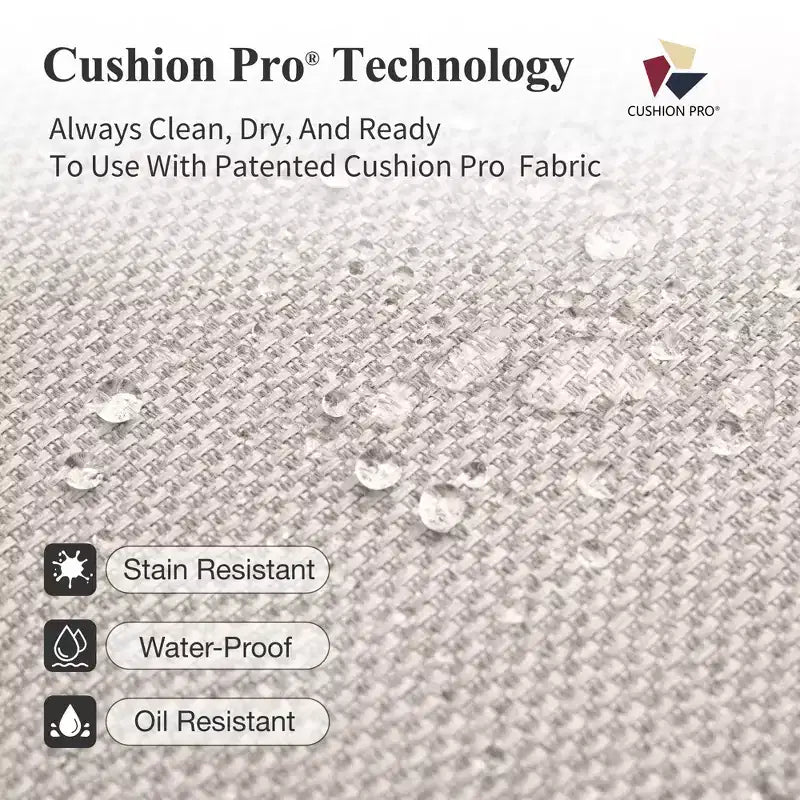 Captiva Designs Set Conversazione da Esterno 7 Pezzi con Schienale a Fasce Incrociate e Cuscini Spessi per Terrazzo, Giardino o Bordo Piscina