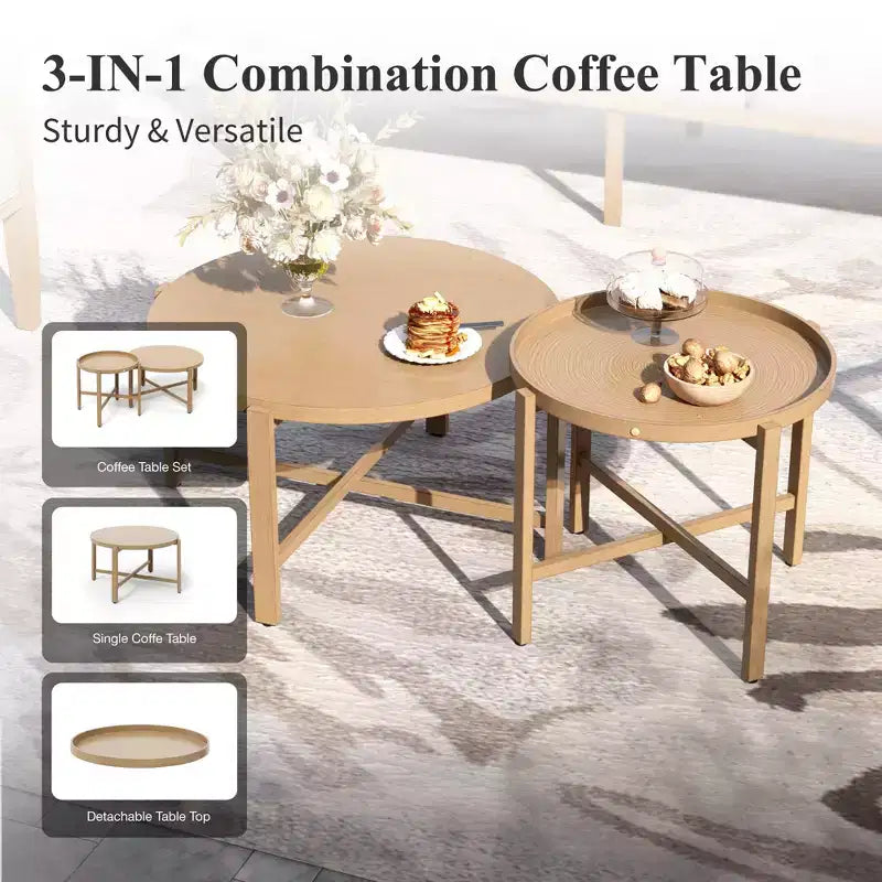 Captiva Designs Set Conversazione da Esterno 7 Pezzi con Schienale a Fasce Incrociate e Cuscini Spessi per Terrazzo, Giardino o Bordo Piscina