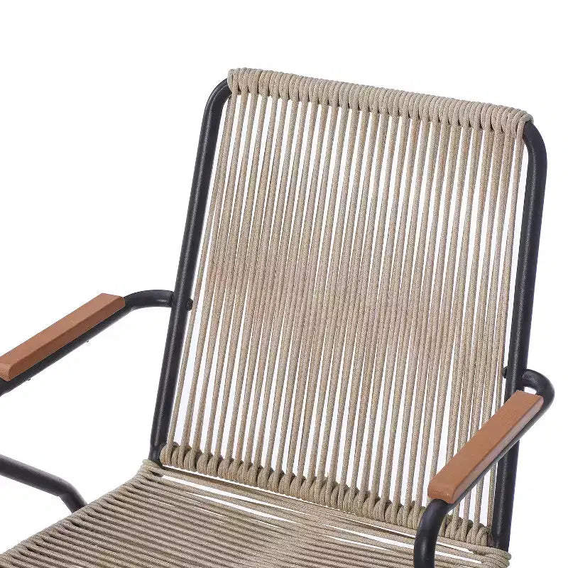 Christopher Knight Home Bobby Set da 3 Pezzi da Esterno in Corda Intrecciata, Vetro Temperato e Metallo con Sedute