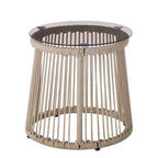Christopher Knight Home Bobby Set da 3 Pezzi da Esterno in Corda Intrecciata, Vetro Temperato e Metallo con Sedute