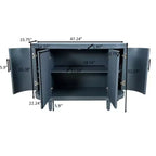 Credenza moderna a forma di arco, mobile contenitore decorativo da 120 cm, tavolino da ingresso in legno con 4 ante e ripiani interni regolabili