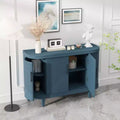 Credenza moderna a forma di arco, mobile contenitore decorativo da 120 cm, tavolino da ingresso in legno con 4 ante e ripiani interni regolabili