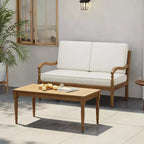 Christopher Knight Home Pendry set da conversazione da esterno a 2 pezzi in legno di acacia con cuscini resistenti all'acqua