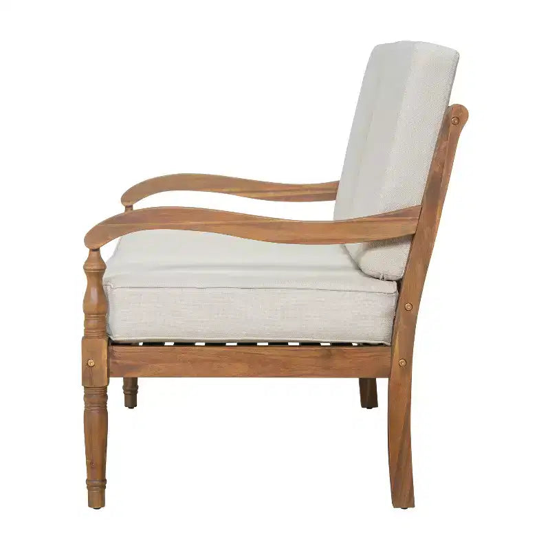 Christopher Knight Home Pendry set da conversazione da esterno a 2 pezzi in legno di acacia con cuscini resistenti all'acqua