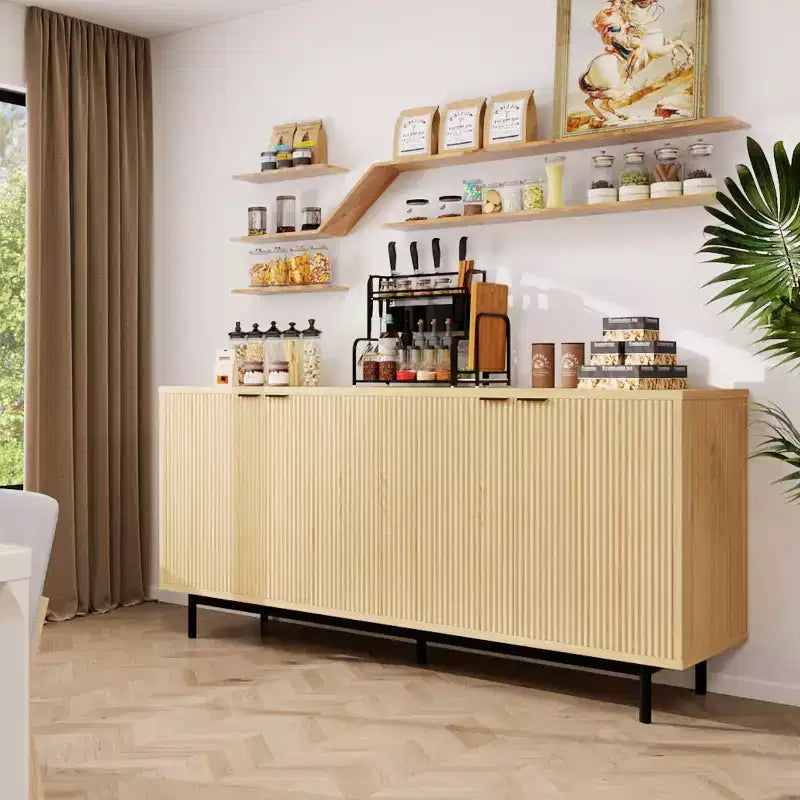 Credenza Dyonery 58 con contenitore | Mobile moderno di metà secolo con ripiani regolabili per sala da pranzo e soggiorno