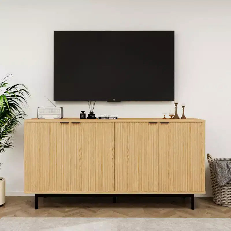Credenza Dyonery 58 con contenitore | Mobile moderno di metà secolo con ripiani regolabili per sala da pranzo e soggiorno