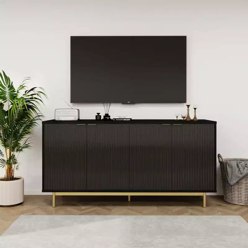 Credenza Dyonery 58 con contenitore | Mobile moderno di metà secolo con ripiani regolabili per sala da pranzo e soggiorno