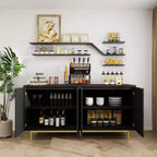 Credenza Dyonery 58 con contenitore | Mobile moderno di metà secolo con ripiani regolabili per sala da pranzo e soggiorno