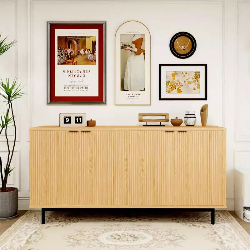 Credenza Dyonery 58 con contenitore | Mobile moderno di metà secolo con ripiani regolabili per sala da pranzo e soggiorno