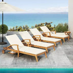 Christopher Knight Home Fred Ensemble 5 Pièces Extérieur en Bois d'Acacia avec Chaises Longues Réglables et Table d'Appoint