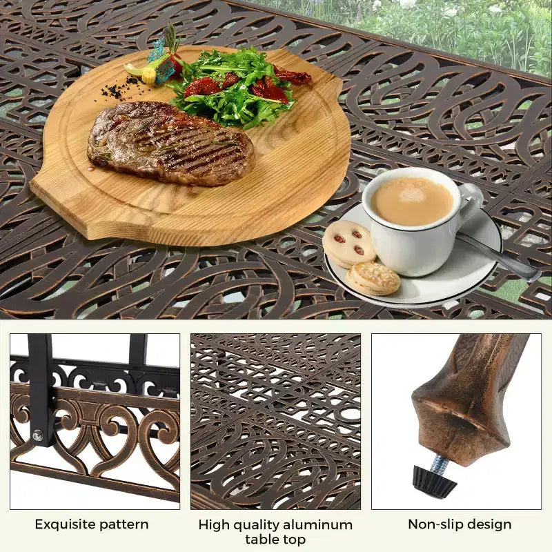 Set da pranzo da esterno rettangolare EROMMY da 8 posti con cuscini