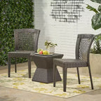 Christopher Knight Home Oleander, set da 3 pz. impilabile da conversazione con sedie in vimini per esterno, Marrone Scuro