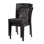 Christopher Knight Home Oleander, set da 3 pz. impilabile da conversazione con sedie in vimini per esterno, Marrone Scuro