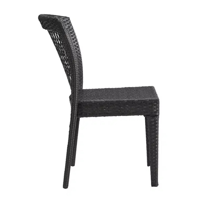Christopher Knight Home Oleander, set da 3 pz. impilabile da conversazione con sedie in vimini per esterno, Marrone Scuro