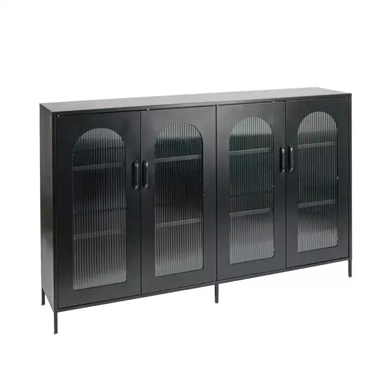 Storied Home Solstice Sideboard Cabinet with Storage, Black