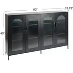 Credenza Storied Home Solstice con Ante e Ripiani, Nera