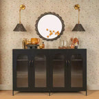Credenza Storied Home Solstice con Ante e Ripiani, Nera