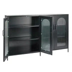 Credenza Storied Home Solstice con Ante e Ripiani, Nera