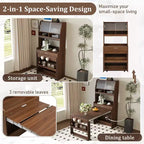 Whisen 33.5 Credenza con Cristalliera e Tavolo Pieghevole