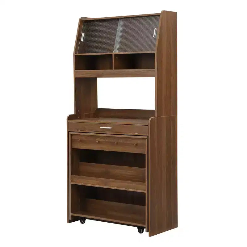 Whisen 33.5 Credenza con Cristalliera e Tavolo Pieghevole
